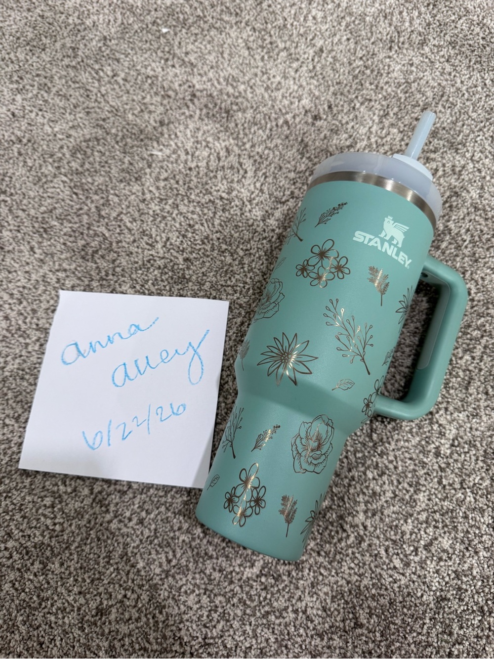 Stanley Floral Insulated Tumbler - Eucalyptus 30 oz custom engraved